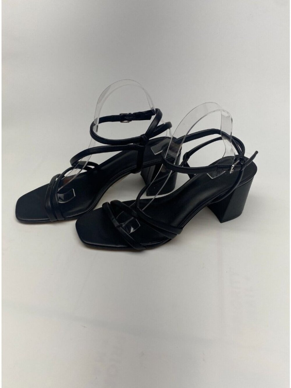 Nordstrom Rack Womens Strap Black Lagrange Square Toe Heel Sandal Sz 11